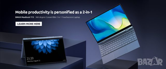 ноутбук лаптоп MaxBook Y13 йога лаптоп 360° 256GB 1920×1080 IPS LCD, снимка 10 - Лаптопи за работа - 42106929