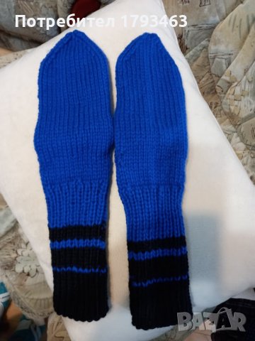 Ръчно плетени мъжки чорапи 43 размер от вълна, снимка 1