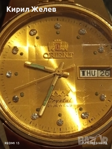 Колекционерски часовник мъжки ORIENT CRISTAL работи перфектно състояние за КОЛЕКЦИЯ 51546, снимка 3 - Мъжки - 52377715