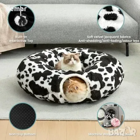 Легло тунел за котки Cozy Kiss 2-в-1 с възглавница, 85,1 см, снимка 4 - За котки - 55933552