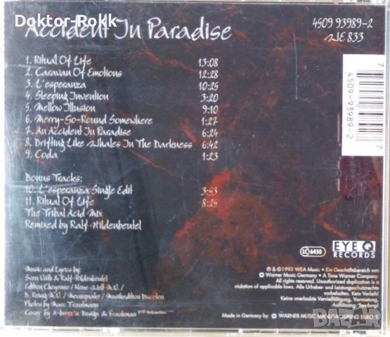 Sven Väth – Accident In Paradise (1993, CD), снимка 2 - CD дискове - 41085935