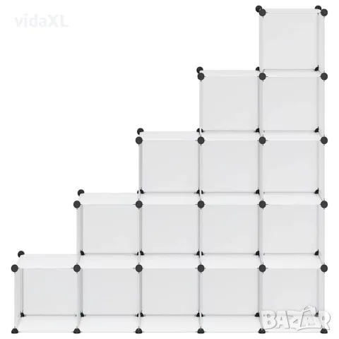 vidaXL Органайзер с кубични отделения, 15 куба, прозрачен, PP, снимка 5 - Кутии за съхранение - 56147159