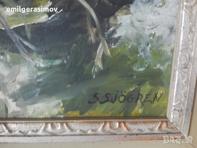 Красива маслена картина., снимка 5 - Антикварни и старинни предмети - 39968443