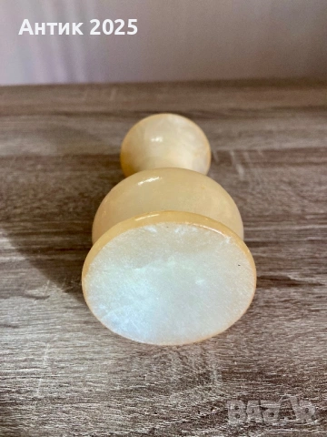 Декоративна ваза от камък (предположително мрамор/алабастър), винтидж, снимка 6 - Антикварни и старинни предмети - 53383514