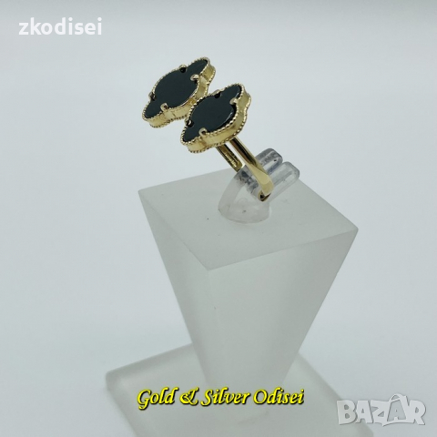 НОВ ЗЛАТЕН ПРЪСТЕН Van Cleef 4,95ГР. РАЗМЕР:59 14КР. ПРОБА:585 МОДЕЛ:750-5, снимка 2 - Пръстени - 36147589