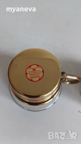 Комплект от две чаши с подстакани на немската марка Kassack.  , снимка 5 - Чаши - 53558417