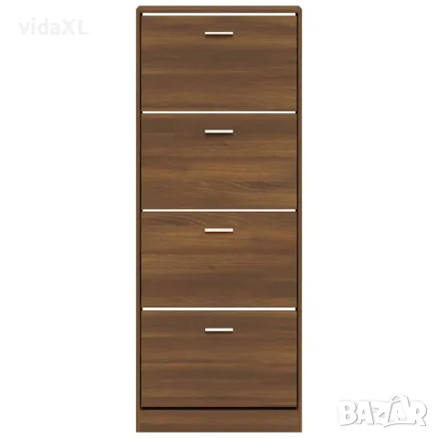 vidaXL Шкаф за обувки, кафяв дъб, 59x17x150 см, инженерно дърво, снимка 4 - Шкафове - 56147122
