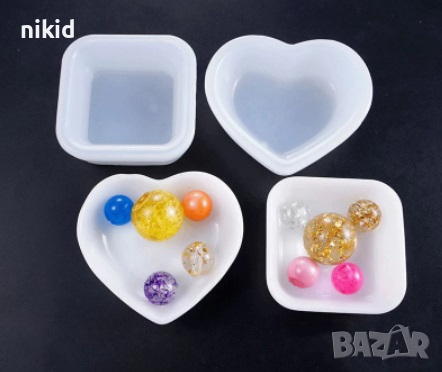 3d Квадратна Квадрат за направа на купичка купа силиконов молд за смола гипс шоколад и др, снимка 4 - Форми - 36468695