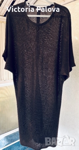 Бутикова рокля шоколад от фин кашмир JUTTA уникален модел, снимка 4 - Рокли - 52158718