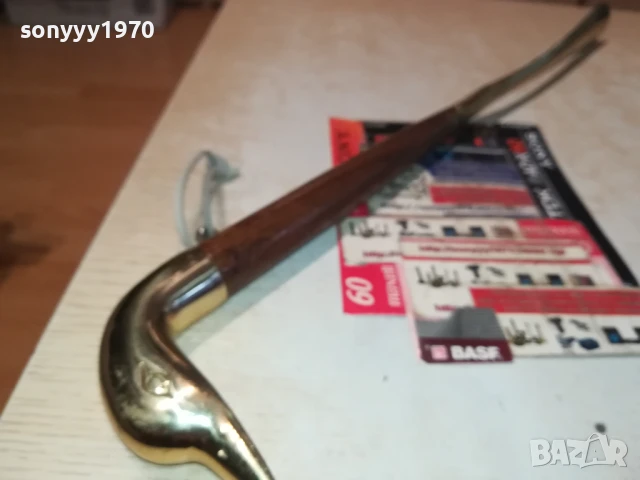 ЛЕБЕД-ОБУВАЛКА-МЕД/МЕСИНГ/ДЪРВО-55СМ МАСИВНА ВНОС SWISS 0208252014LCHERY, снимка 3 - Антикварни и старинни предмети - 51230251