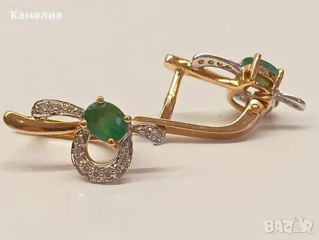 Руско злато. Обеци с брилианти , снимка 8 - Обеци - 55831600