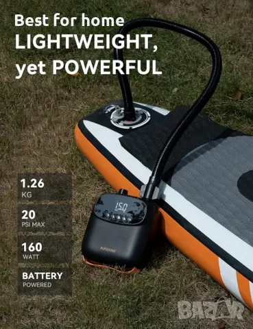 AIRBANK Мини електрическа въздушна акумулаторна, автоматична SUP помпа , снимка 2 - Друга електроника - 50218539