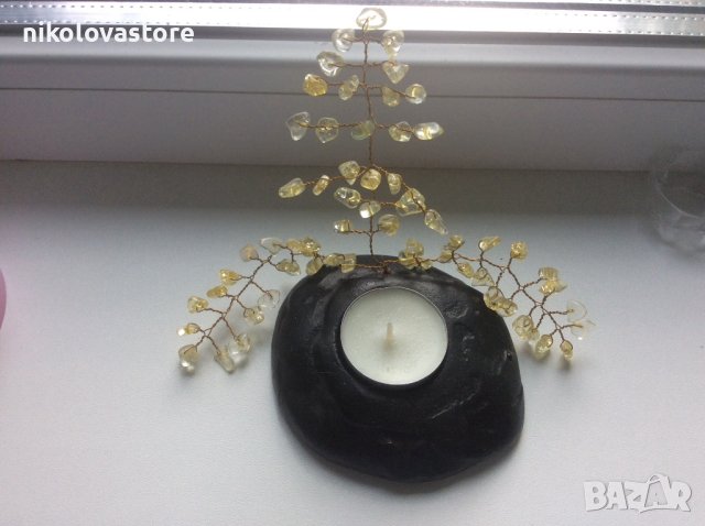 Свещник с цитрин ПРОМО