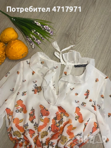 Елегантна рокля с цветя, с леко отворено деколте на гърба., снимка 3 - Рокли - 53300746