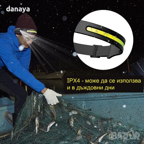 3766 Сензорен LED челник лента фенер за глава, снимка 2 - Къмпинг осветление - 41202167