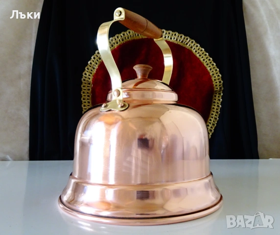 Меден чайник,чиста червена мед 2.5 л. , снимка 5 - Антикварни и старинни предмети - 53817223