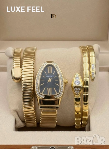 BVLGARI 💎Часовник + Гривна  , снимка 10 - Дамски - 53287797