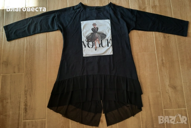 Туника (блуза) с дълъг ръкав и щампа 