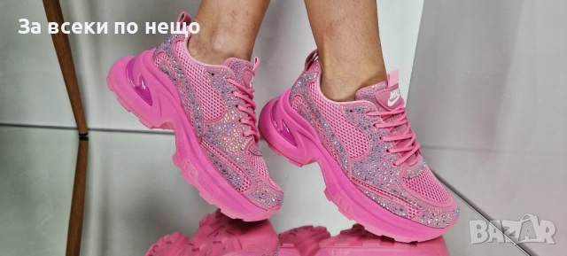 Nike Дамски Розови Маратонки С Кристали 👟Дамски Спортни Обувки Розов Цвят С Камъни Найк Код P1331, снимка 5 - Маратонки - 51952160