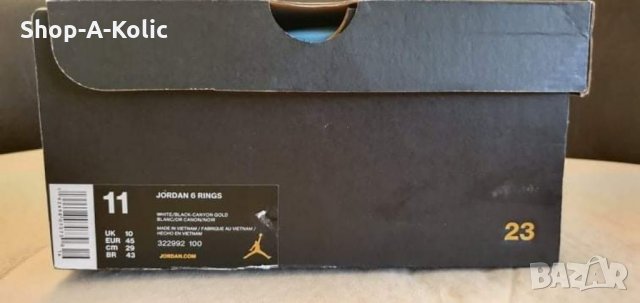 NIKE JORDAN 6 RINGS Confetti White/Black/Canyon Gold, снимка 11 - Кецове - 34598153