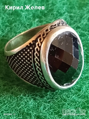 Сребърен пръстен лазерно гравиране с черен Турмалин с ярко изразена индивидуалност 52793, снимка 4 - Пръстени - 53003947