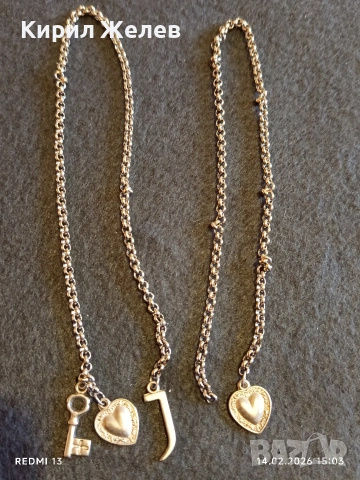 Колие с висулка във формата на сърце, ключ буква J романтино за влюбени 39746, снимка 5 - Колиета, медальони, синджири - 53475869