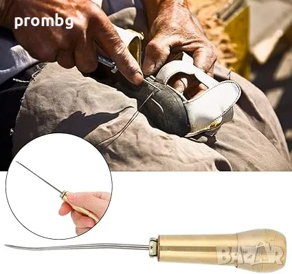 Кожарско, сарашко шило с 3 игли за ръчен шев, снимка 10 - Други инструменти - 27570494