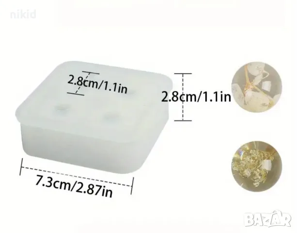 2,8 см 3d 4 топчета топче силиконов молд форма фондан шоколад гипс смола 