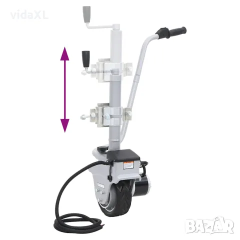 vidaXL Алуминиево моторизирано опорно колело за ремарке 12 V 350 W, снимка 4 - Ремаркета - 56147557