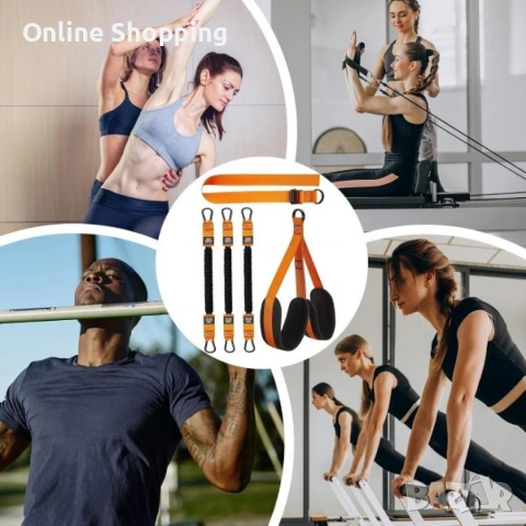 Професионален ластик за набиране с регулируема дължина и двойна опора за крака, снимка 3 - Фитнес уреди - 53336271