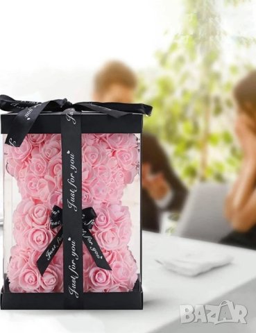 Мече от рози в луксозна кутия с панделка , снимка 3 - Други стоки за дома - 41737117