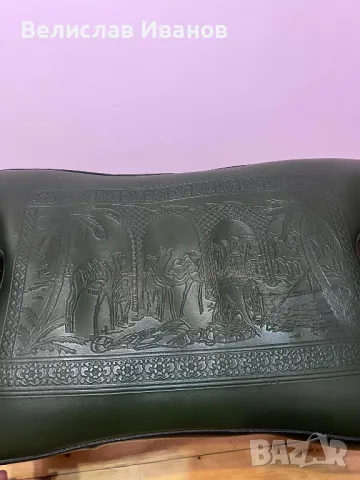 Египетско столче с перфектна кожа. Отлично състояние., снимка 7 - Антикварни и старинни предмети - 49807961