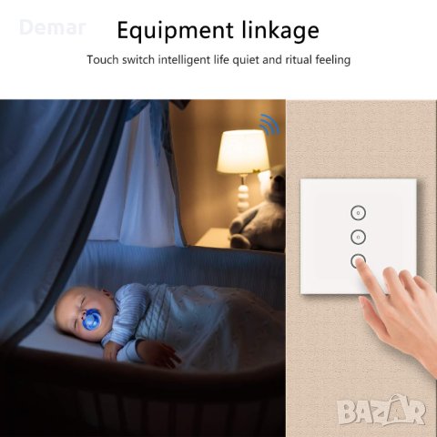 WiFi интелигентен превключвател за стенно осветление съвместим с Alexa, снимка 5 - Други - 41905327