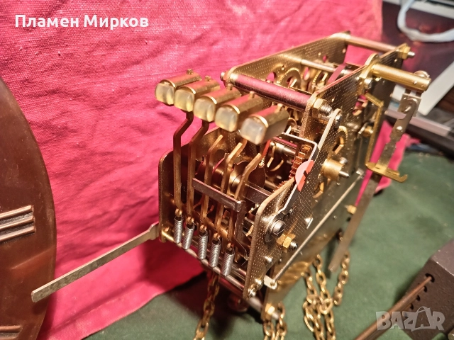 Механизъм от германски стенен уестминстърски часовник, снимка 6 - Антикварни и старинни предмети - 52591929