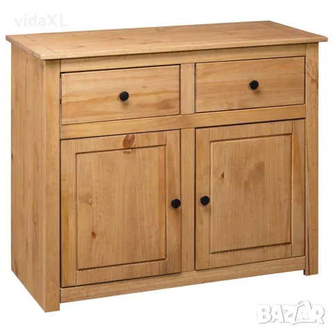 vidaXL Сайдборд, 93x40x80 см, бор масив, стил Панама, снимка 4 - Бюфети - 56146523