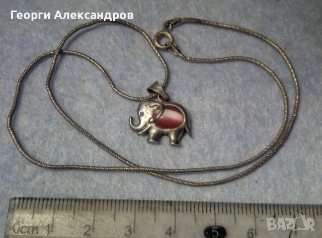 Колие СРЕБЪРНО СЛОНЧЕ АРТ Медальон За ЩАСТИЕ с Шлифовано РОЗОВО КОТЕШКО ОКО и Нежна СРЕБЪРНА Верижка, снимка 2 - Колиета, медальони, синджири - 52776324