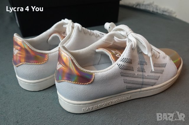 дамски сникърси EA7 White & Iridescent Rose Gold оригинални, снимка 12 - Маратонки - 42451445