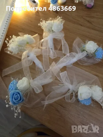 СВАТБЕНИ БУТОНИЕРИ, ГРИВНИ , ПРЪСТЕНИ И КЪСМЕТЧЕТА ЗА ХВЪРЛЯНЕ 💍👰‍♀️🤵, снимка 3 - Декорация - 55715070