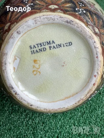 Ваза ръчно рисувана - Сатсума, снимка 4 - Антикварни и старинни предмети - 49990667