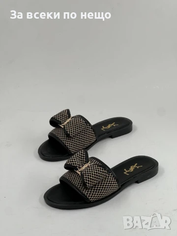 Yves Saint Laurent Дамски Черни Чехли Код E506, снимка 2 - Чехли - 50706342