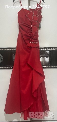 Нова дълга червена рокля размер S/M, снимка 7 - Рокли - 40874866