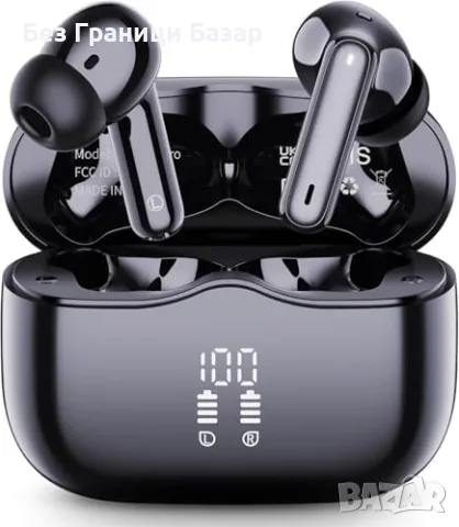 Нови Безжични слушалки Bluetooth 5.4 6D Stereo 40H LED ENC IP7 за iPhone Android