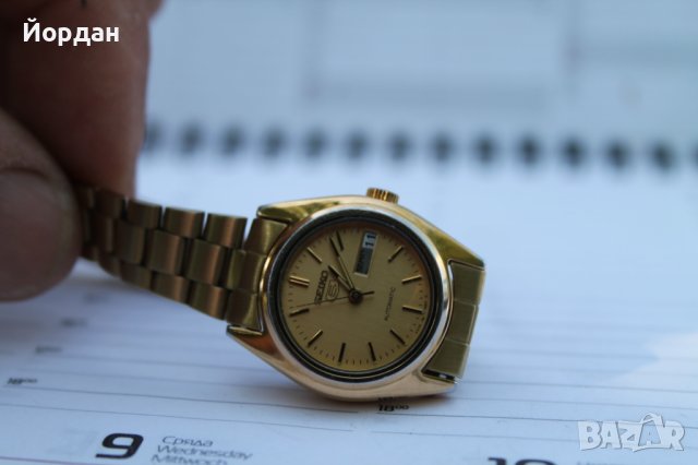Японски дамски часовник ''Seiko 5'' позлатен, снимка 8 - Дамски - 41435549