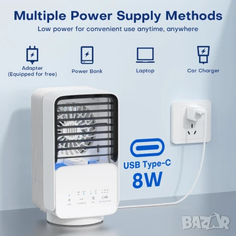 Охладител и овлажняване за въздух 800 мл, снимка 7 - Овлажнители и пречистватели за въздух - 51008499