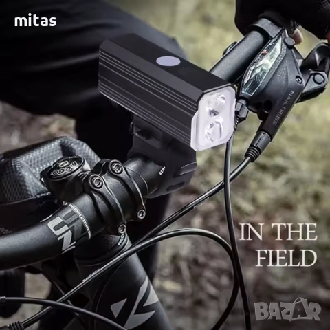 Предна LED светлина за велосипед, USB-TYPE-C, 800LM, 2600mAh, Алуминий, снимка 2 - Аксесоари за велосипеди - 52325690