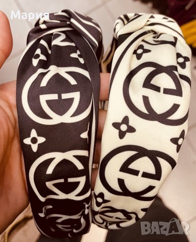 Дамска диадема GUCCI - черна, бяла или кафява., снимка 5 - Аксесоари за коса - 34605518