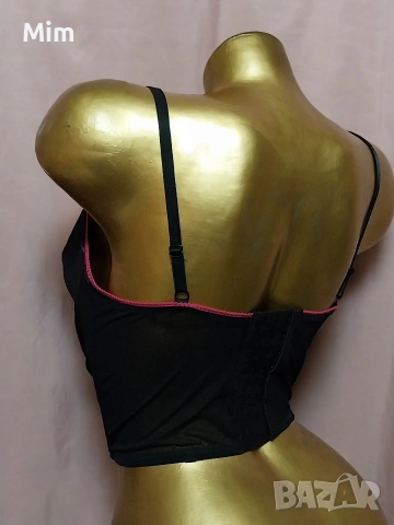 85 С Черен къс корсет с отворена чашка , снимка 5 - Корсети, бюстиета, топове - 53662370