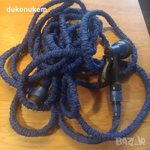 Разтегаем градински маркуч, до 15 метра, с пистолет, снимка 7 - Градински инструменти - 52718667