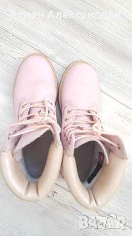 Дамски кожени розови боти Timberland размер 38, снимка 9 - Дамски боти - 52632716