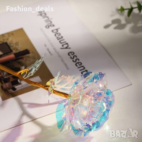 Нова роза с прозрачна стойка Подарък за жена приятелка Годишнина 8 март, снимка 4 - Други - 35949328